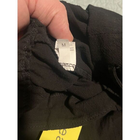 Yoeasy Pants Womens Medium Crepe Linen Drawstring Wide Leg High Waisted NEW - Picture 7 of 11